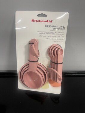 KitchenAid Dry Rose Measuring Cups & Spoons Set New